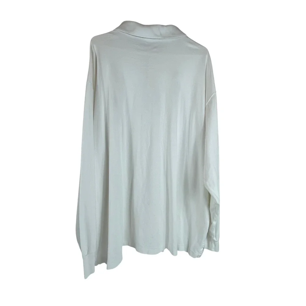 Ralph Lauren Polo Pony Long Sleeve Pull Over Shirt Mens 3XB White Cotton